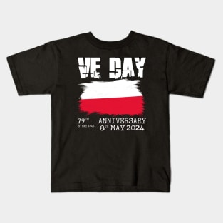 79 Years of Freedom: Celebrating VE Day with Poland (Commemorative Tee with Polish Flag) Kids T-Shirt